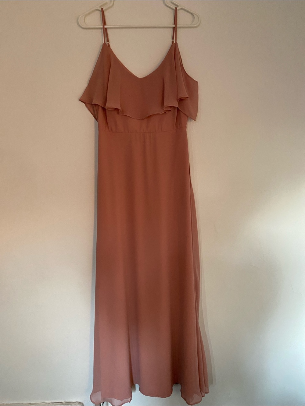 Birdy Grey Rusty Rose Spaghetti Strap Maxi Dress with Ruffle